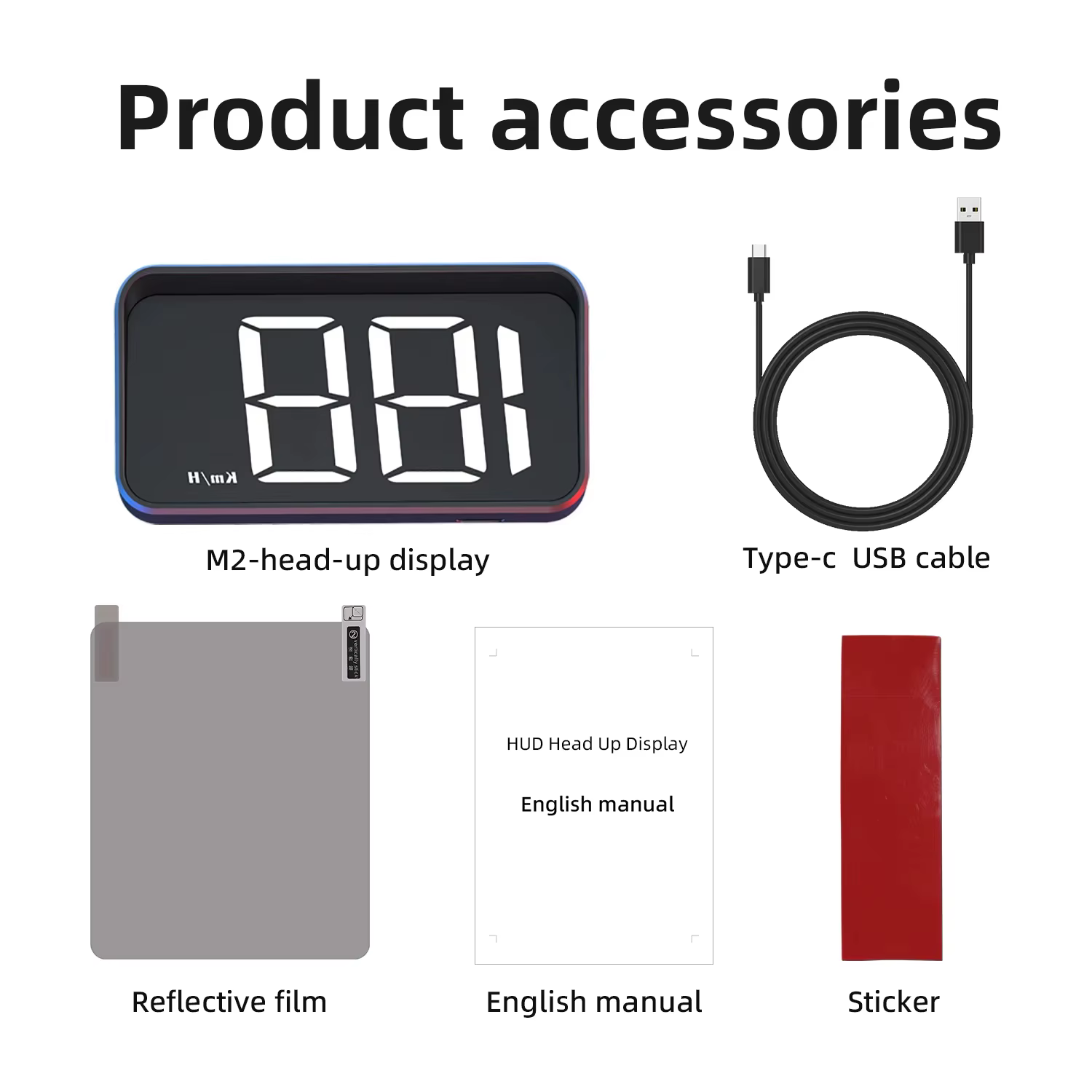 Affichage tête haute M2 HD pour voiture, compteur de vitesse GPS KM/H, projecteur numérique HUD sur pare-brise, accessoire électronique automobile universel