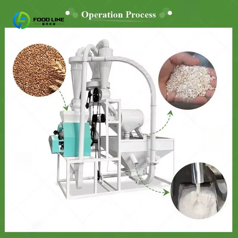 Moulin à farine 300-500 kg/h à alimentation automatique, broyeur de céréales à haut rendement pour le traitement du blé, du teff, du riz et de l'orge, personnalisable