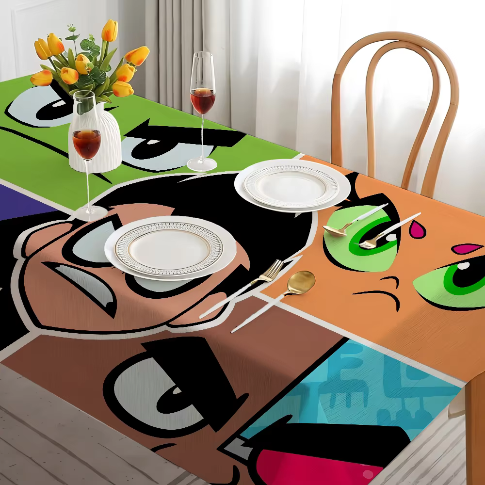 Couverture de Table de dessin animé t-titans pour adolescents, nappe d'anniversaire, décorations de Table à thème d'anniversaire, décor de fête