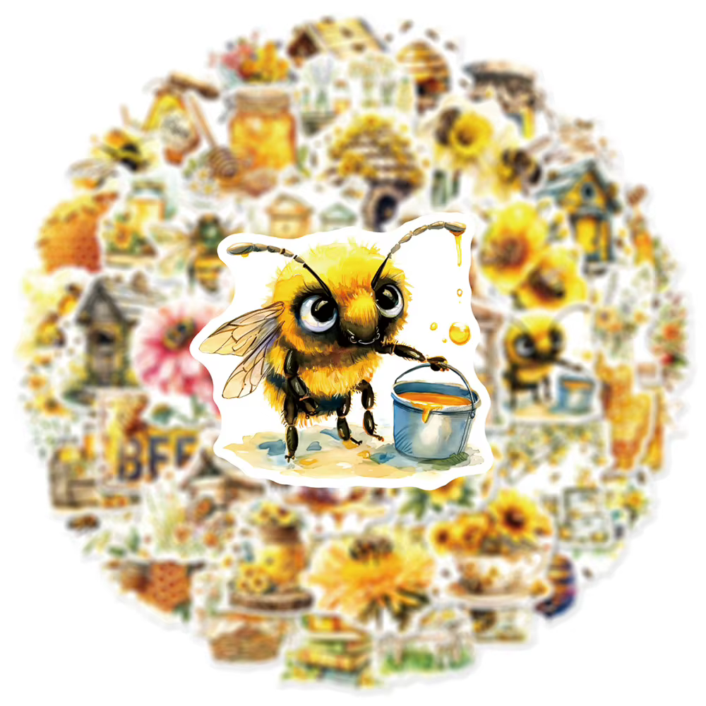 10/30/50 PIÈCES Mignon Abeille Dessin Animé Autocollants Miel Honey Pot Autocollants Étanche BRICOLAGE Valise Papeterie Kawaii Graffiti Autocollant Cadeaux