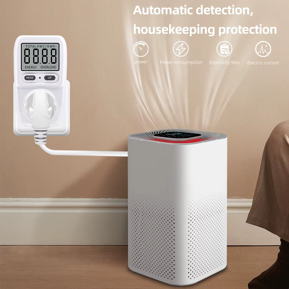 Compteur de puissance électrique, wattmètre LCD, prise de facturation, testeur électrique, prise de mesure, analyseur de puissance, prise EU FR