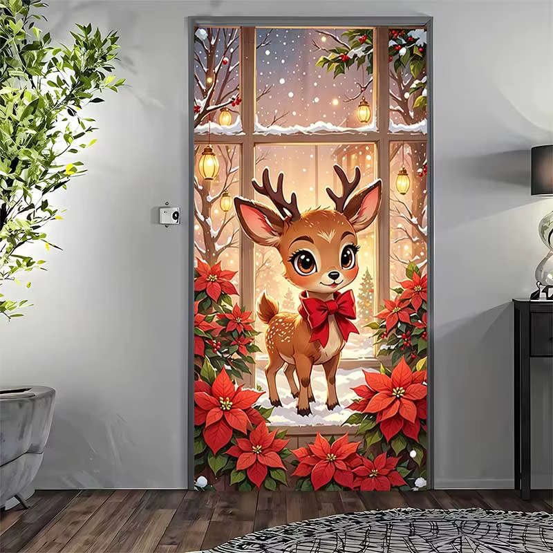 Cadre de porte plat 2D, cadre de porte de Noël - Facile à installer, parfait pour Halloween