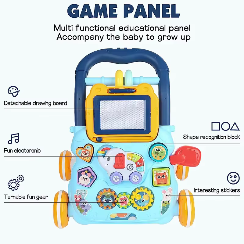 PANGDUBE Déambulateur éducatif précoce pour bébé avec jouet d'artboard Activités pour bébé Apprentissage Jouets de marche Marche pour bébé Marche assistée