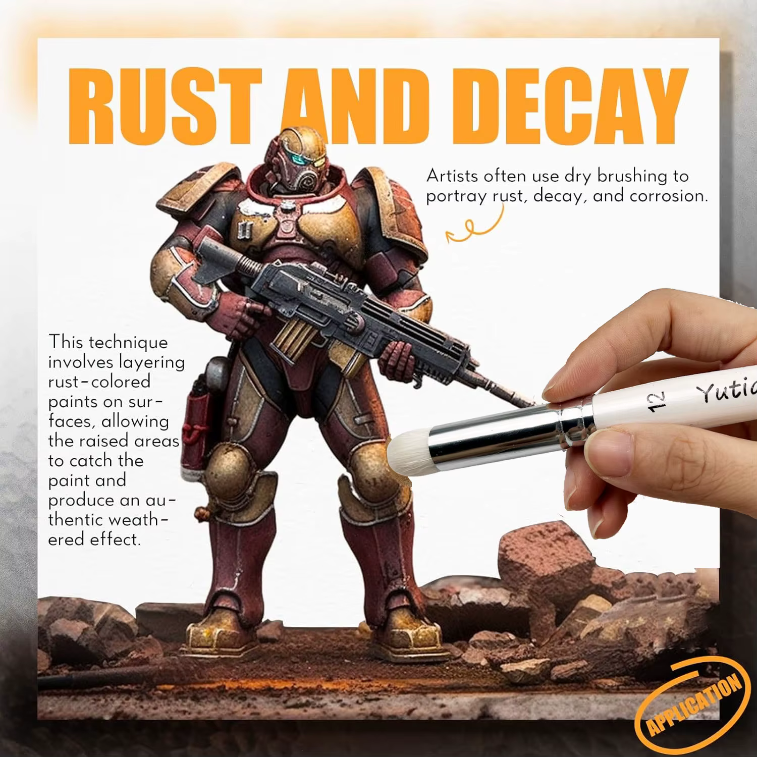 Peinture miniature de pinceau sec de 3/6 pièces, ensemble de pinceaux secs professionnels en laine, pinceaux de peinture de détail de passe-temps pour la peinture de modèle Miniature 40K