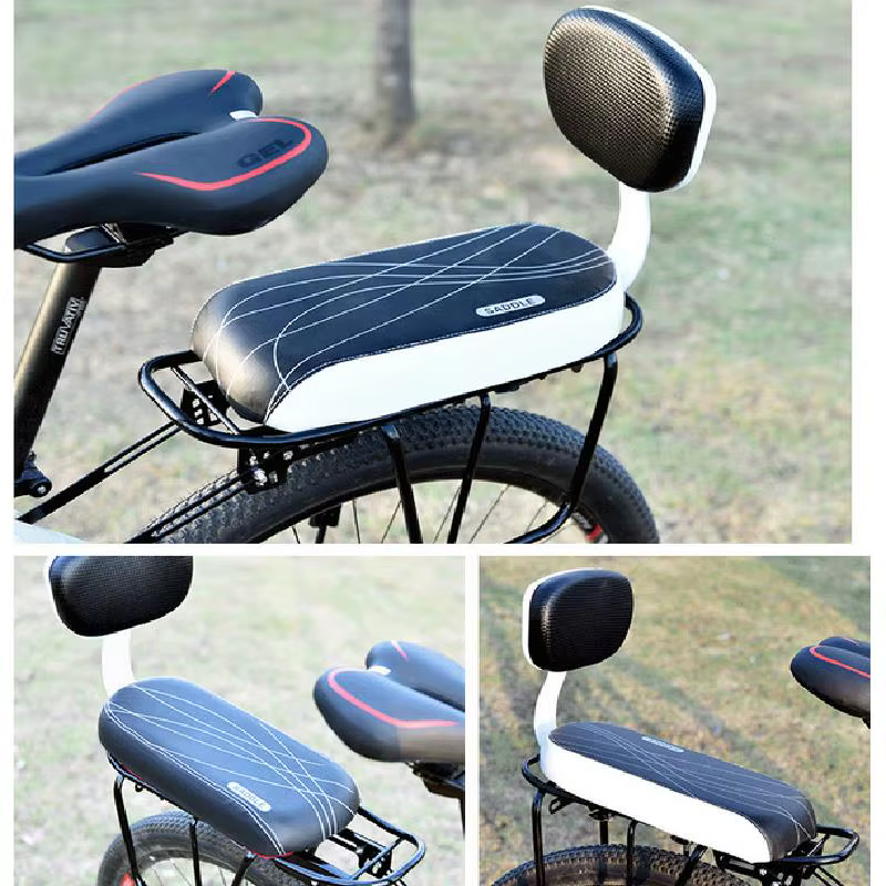 Selle de vélo siège enfant avec dossier siège arrière de vélo vtt support arrière de vélo selle coussin en cuir PU pour pièces de cyclisme