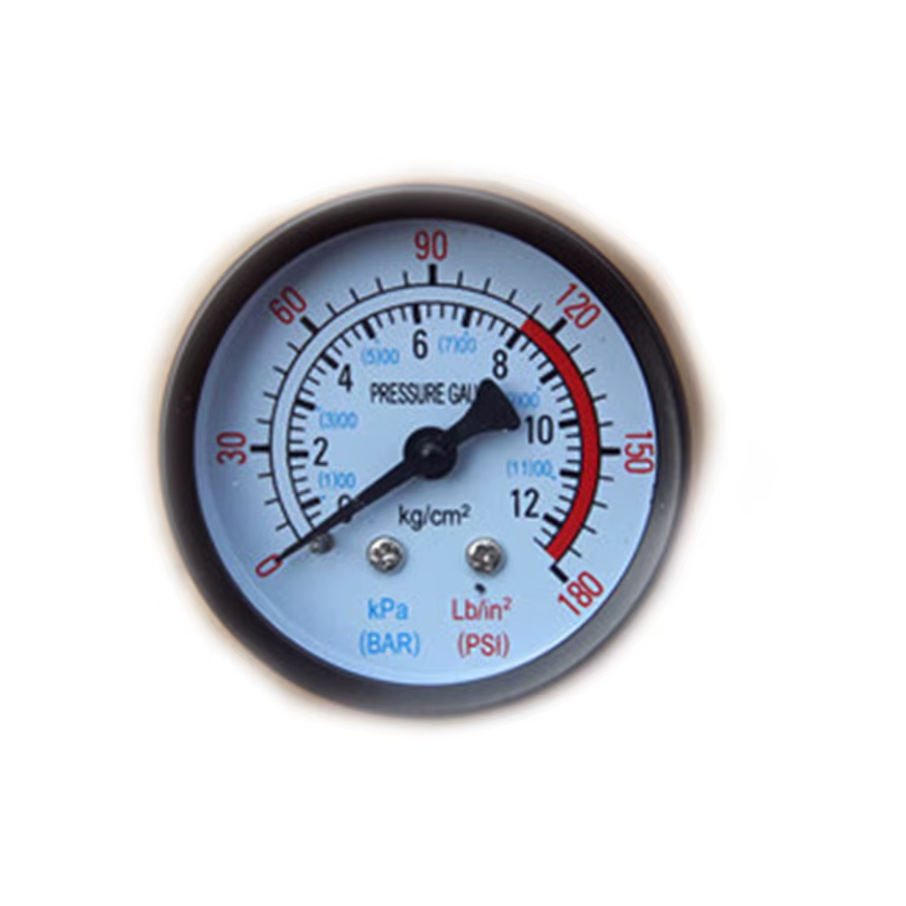 Manomètre pour Compresseur d'Air Pneumatique et Hydraulique, 42x40mm, 0-12Bar/0-180PSI, 1 Pièce