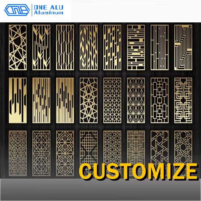 Panneau mural décoratif CNC en aluminium, cloison, revêtement extérieur, jardin, cour, patio, villa, intimité extérieure, moderne