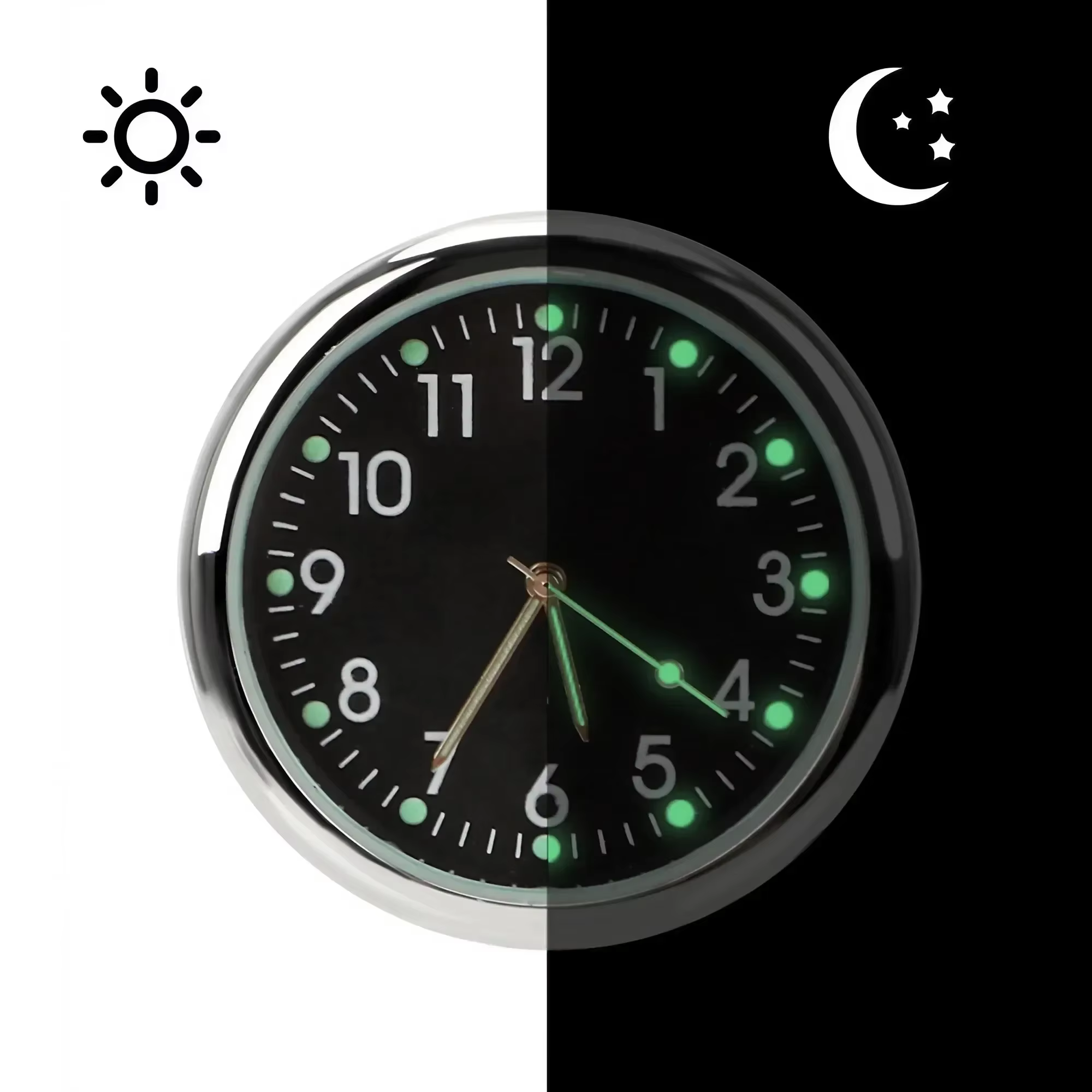 Horloge de voiture lumineuse analogique, montre à Quartz décorative pour sortie d'air automatique, accessoires de voiture élégants