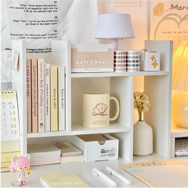 Ins Kawaii – étagère de rangement de bureau, support de bureau, bricolage, organisateur de bureau, armoire combinée pour étudiants, présentoir de rangement