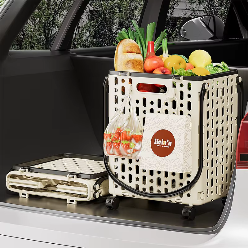 Chariot de courses pliable multifonctionnel pour légumes, chariot de livraison pour la maison, petit chariot pour acheter des légumes
