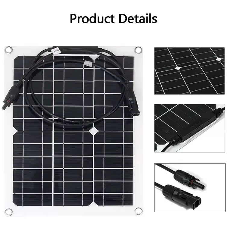 Panneau solaire flexible 500W avec contrôleur 100A, étanche, adapté à l'alimentation résidentielle, au camping et aux camping-cars