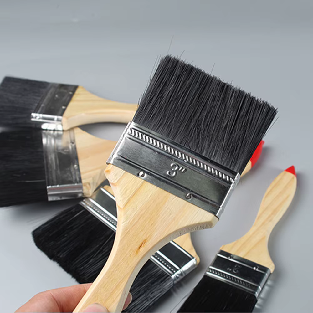 Pinceau noir multifonctionnel, adapté à la peinture, au dépoussiérage, à l'application de colle et à la peinture murale 1', 2', 2,5', 3', 4', 5', 6'