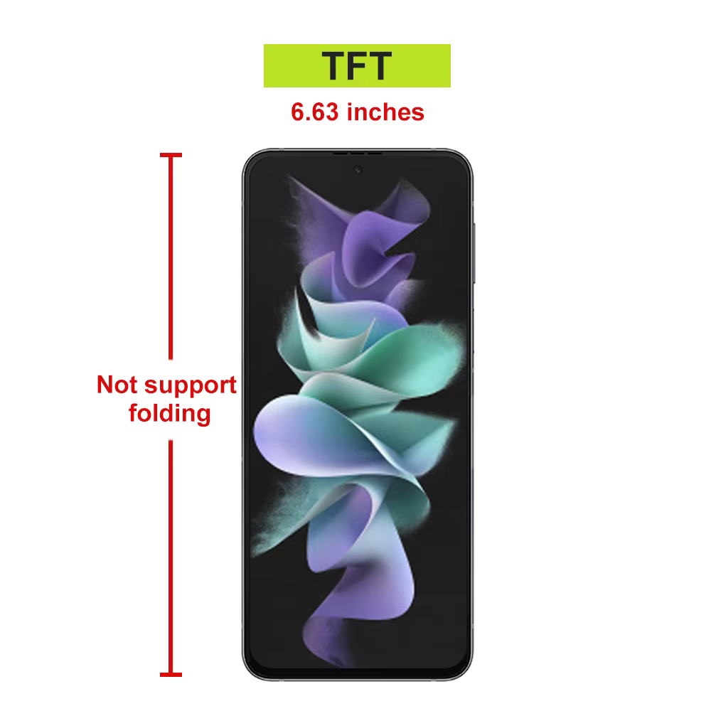 Écran LCD TFT de qualité pour Samsung Z Flip 3 F711B, écran tactile avec cadre, assemblage de numérisateur pour Samsung Galaxy Z Flip3 5G