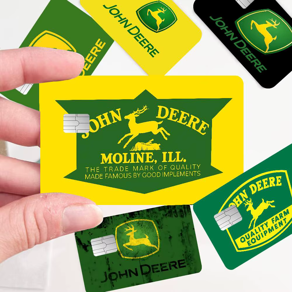 Autocollant de carte de crédit/débit DIY avec logo classique J-John D-Deere, autocollant de fête, décoration, autocollant imperméable pour petite carte à puce