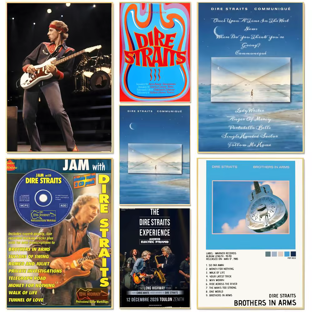 Affiche de groupe de rock classique D-Dire Straits, impression décorative pour salon et chambre à coucher, décor sans cadre