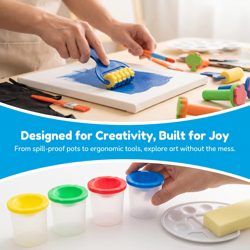 Ensemble complet de peinture artistique de 19 pièces - Kit d'art créatif tout-en-un pour les débutants, les étudiants et les artisans DIY, cadeau idéal