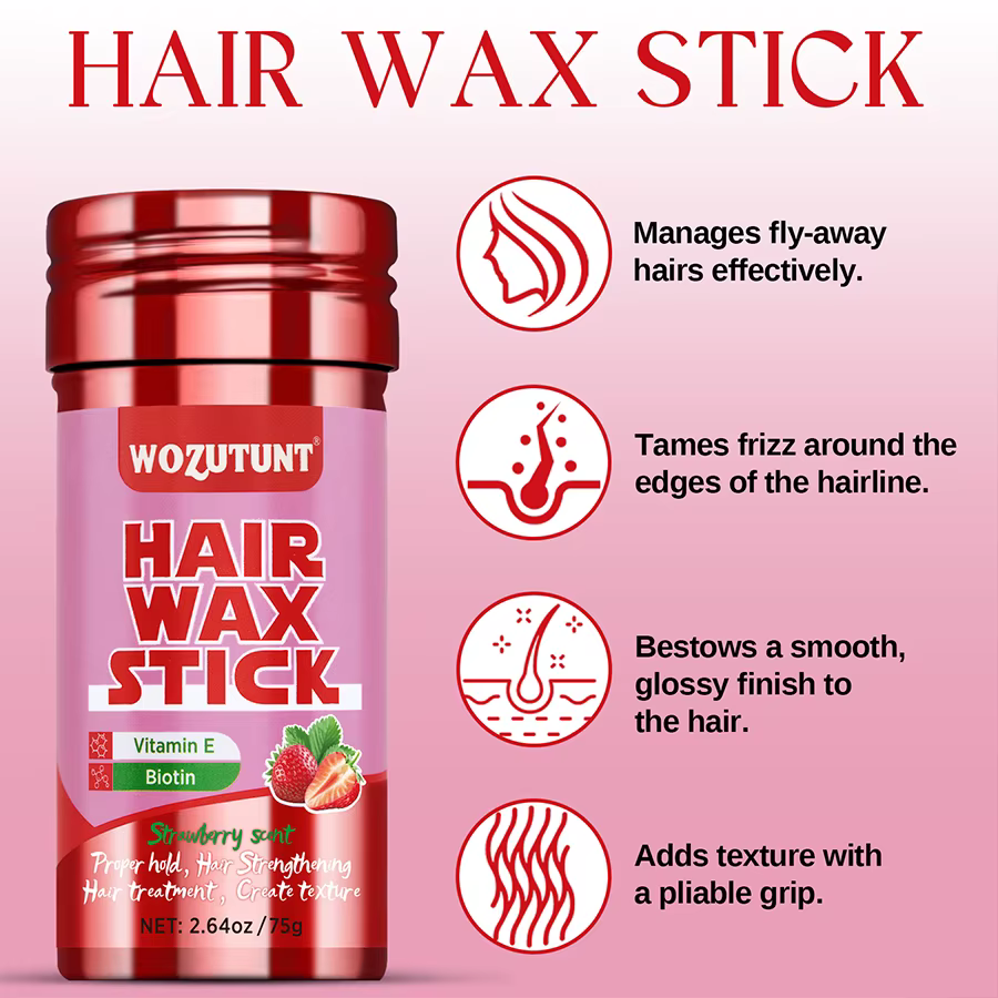 Bâton de cire coiffante, finition naturelle Non grasse, pommade pour tous les types de cheveux crépus et flyaway, créer une Texture, produit de cire solide