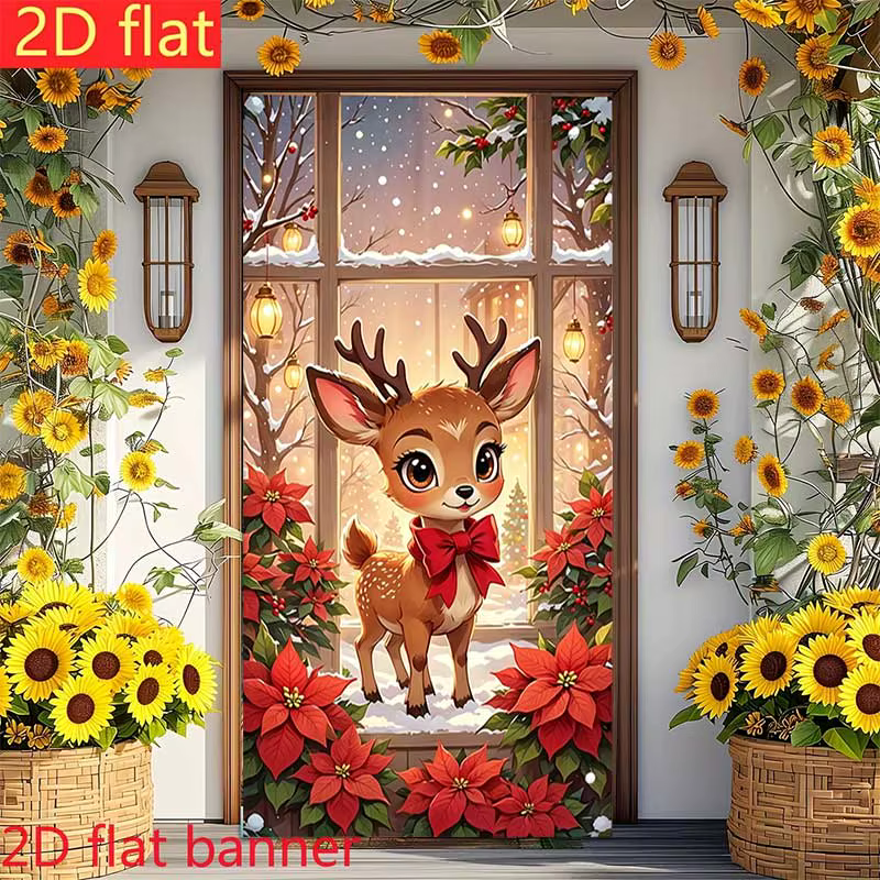 Cadre de porte plat 2D, cadre de porte de Noël - Facile à installer, parfait pour Halloween