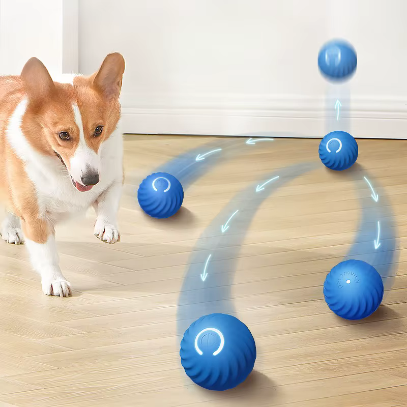 Balle de jouet pour animaux de compagnie, jouet en mouvement automatique pour chien, intelligent, USB, rotatif, interactif, à mâcher, pour chiot