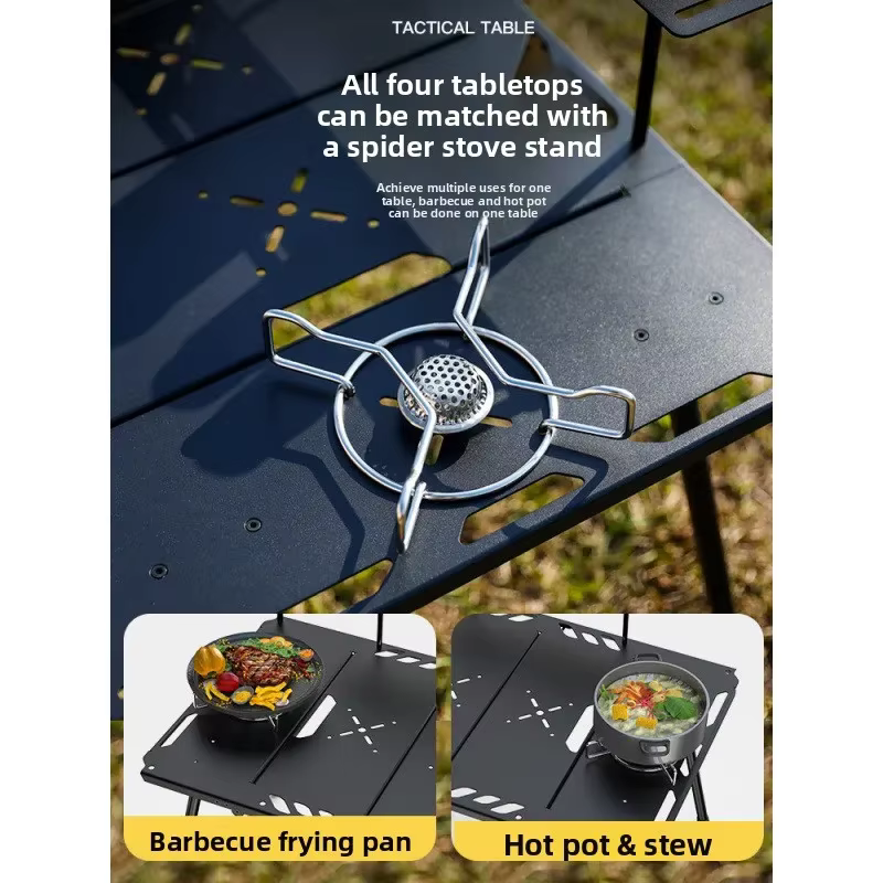 Table pliante en alliage d'aluminium, table pliante portable d'extérieur, camping, barbecue, boisson du thé, table de camping ultra-légère