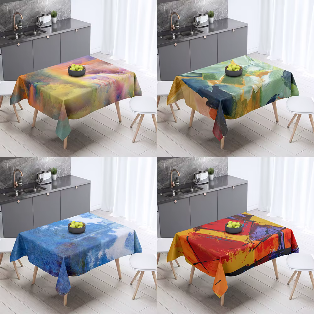 Nappe à motif imprimé Graffiti, peinture, décoration de maison, rectangulaire, résistante aux taches, housse anti-poussière