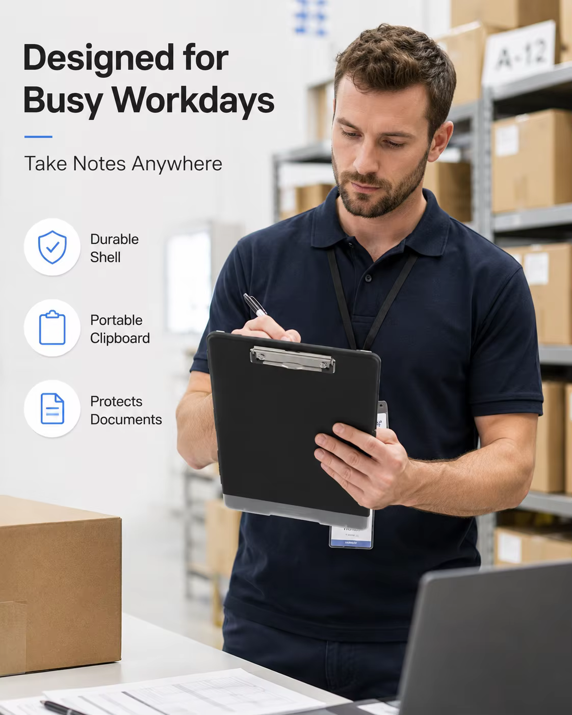 Porte-documents haute capacité avec porte-stylo, organisez et stockez facilement vos documents