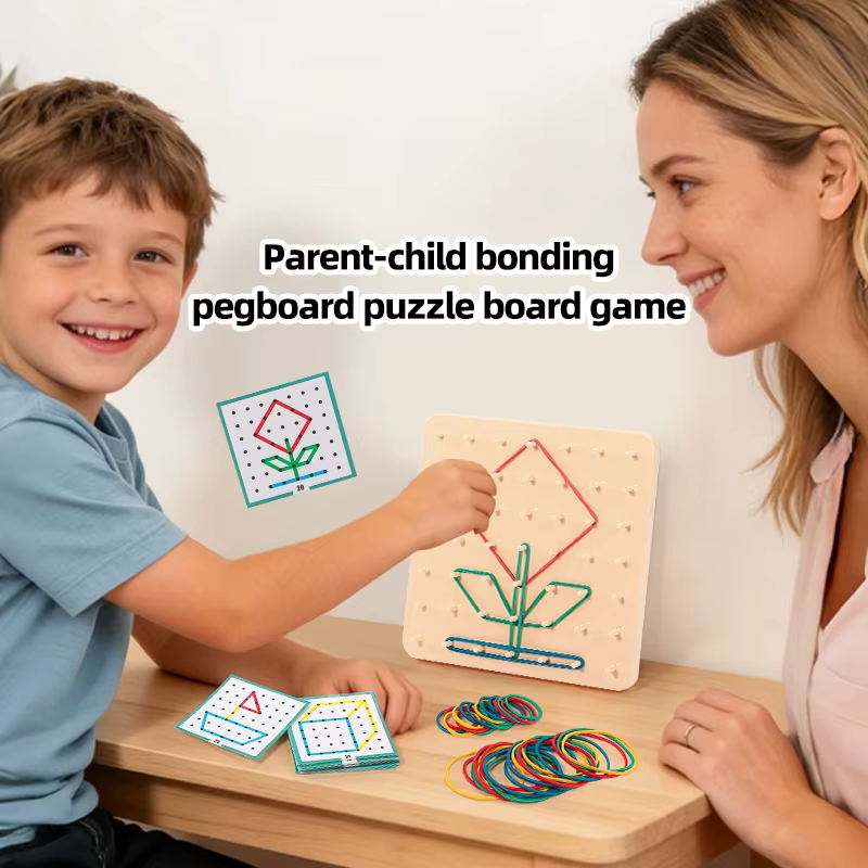 KNYYSECQ – jouets pour enfants, planches à ongles, puzzles, bandes élastiques, formes géométriques, jouets d'exercice cognitif, cadeaux pour enfants
