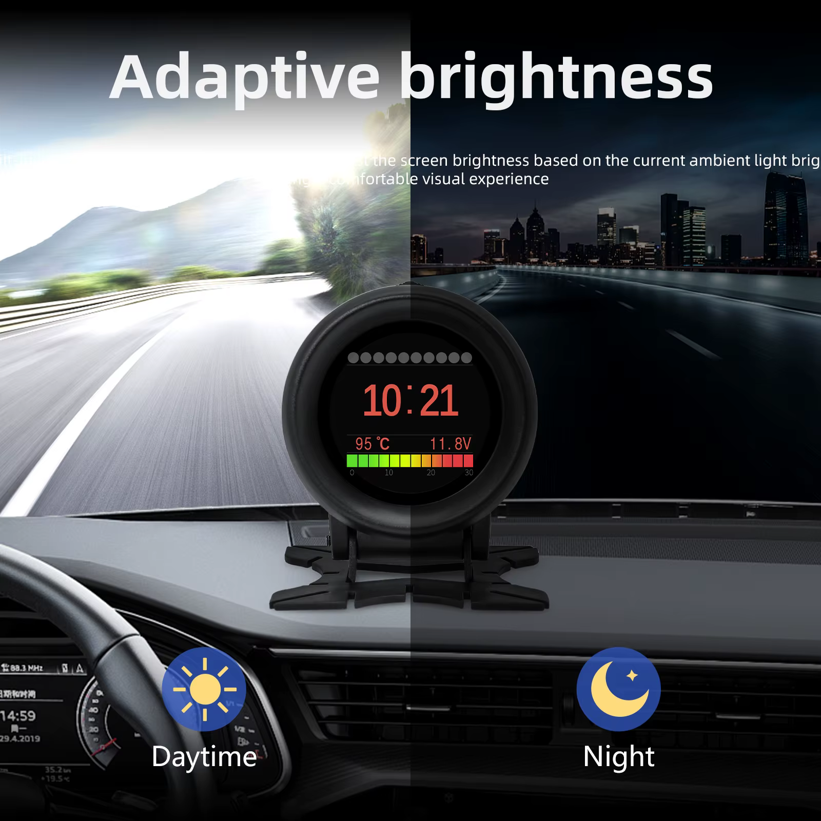 Affichage tête haute A205, ordinateur de bord, affichage Obd2, vitesse, consommation de carburant, jauge de température, compteur numérique intelligent multifonction
