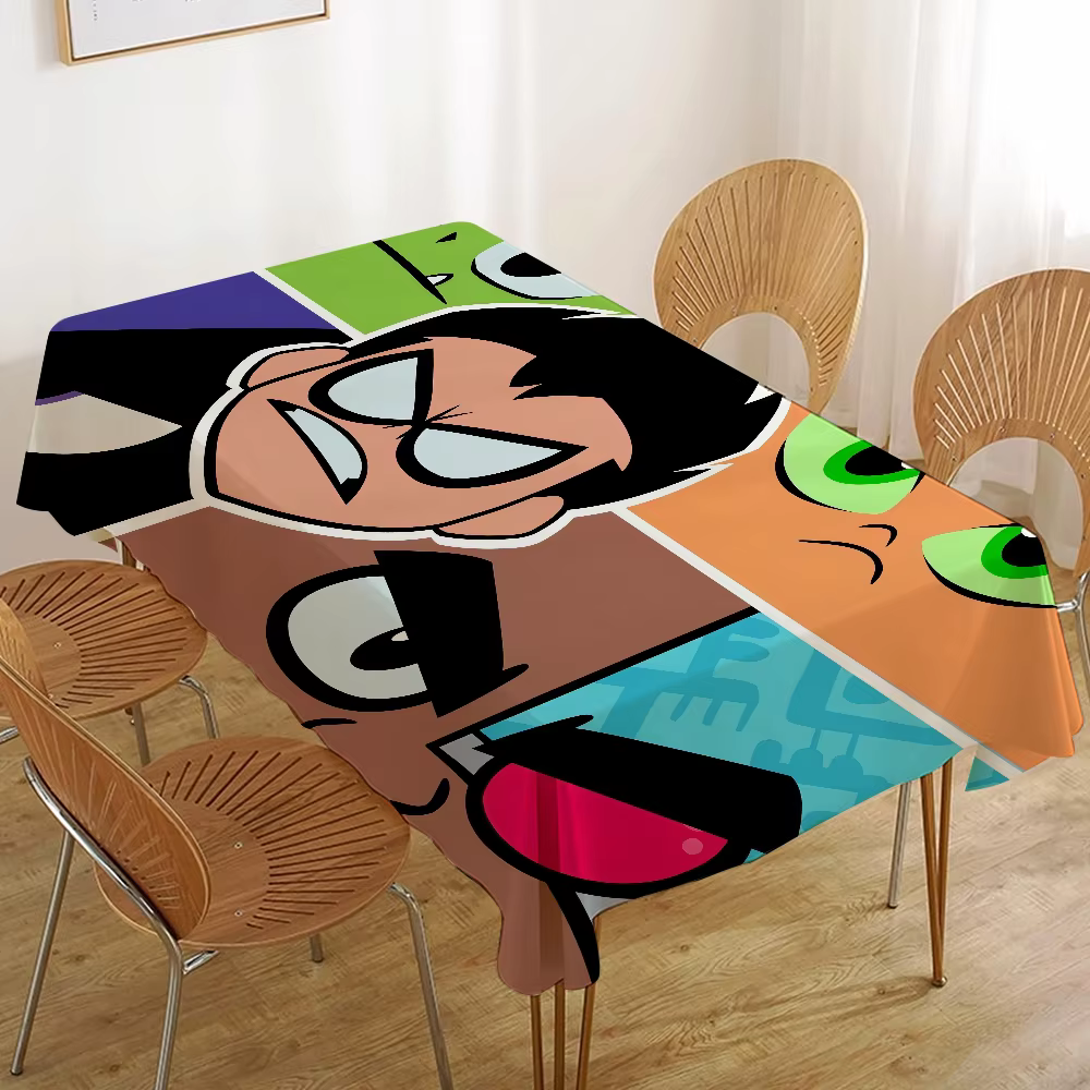 Couverture de Table de dessin animé t-titans pour adolescents, nappe d'anniversaire, décorations de Table à thème d'anniversaire, décor de fête