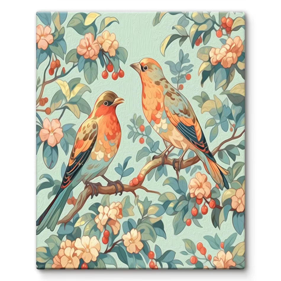 Peinture par numéros : Illustration artistique d'oiseaux, Art mural, Fournitures d'artisanat, Kit de peinture fait main pour adultes, Tableau sur toile