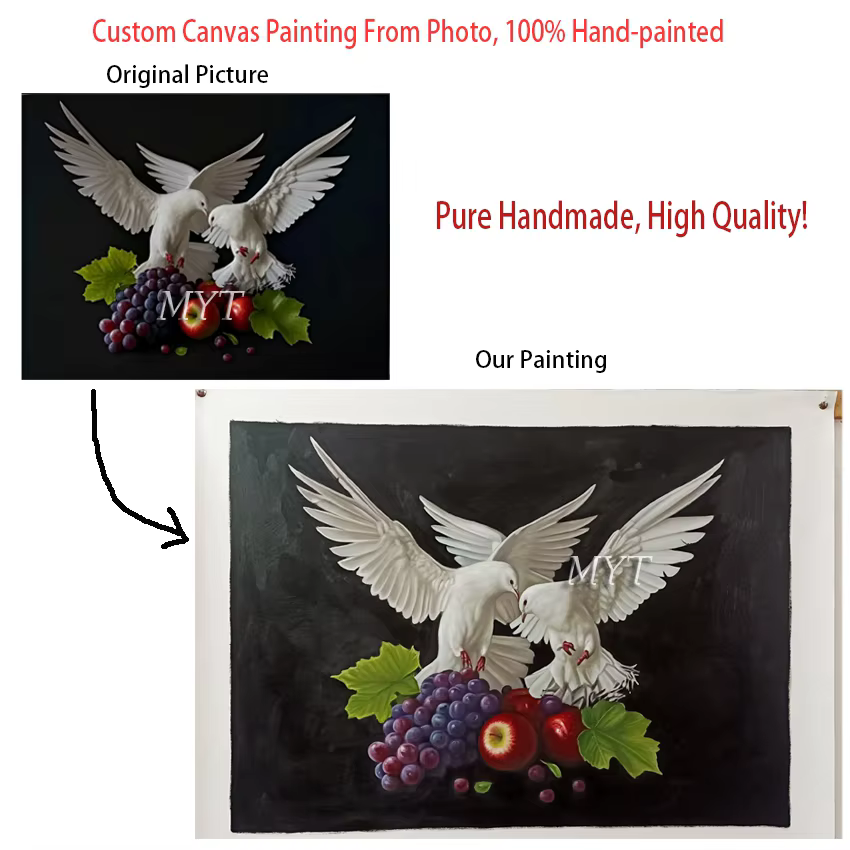 Personnalisez les images sur les peintures murales, peinture à l'huile purement artisanale de haute qualité sur toile, animaux de compagnie, personnages, paysages, portraits