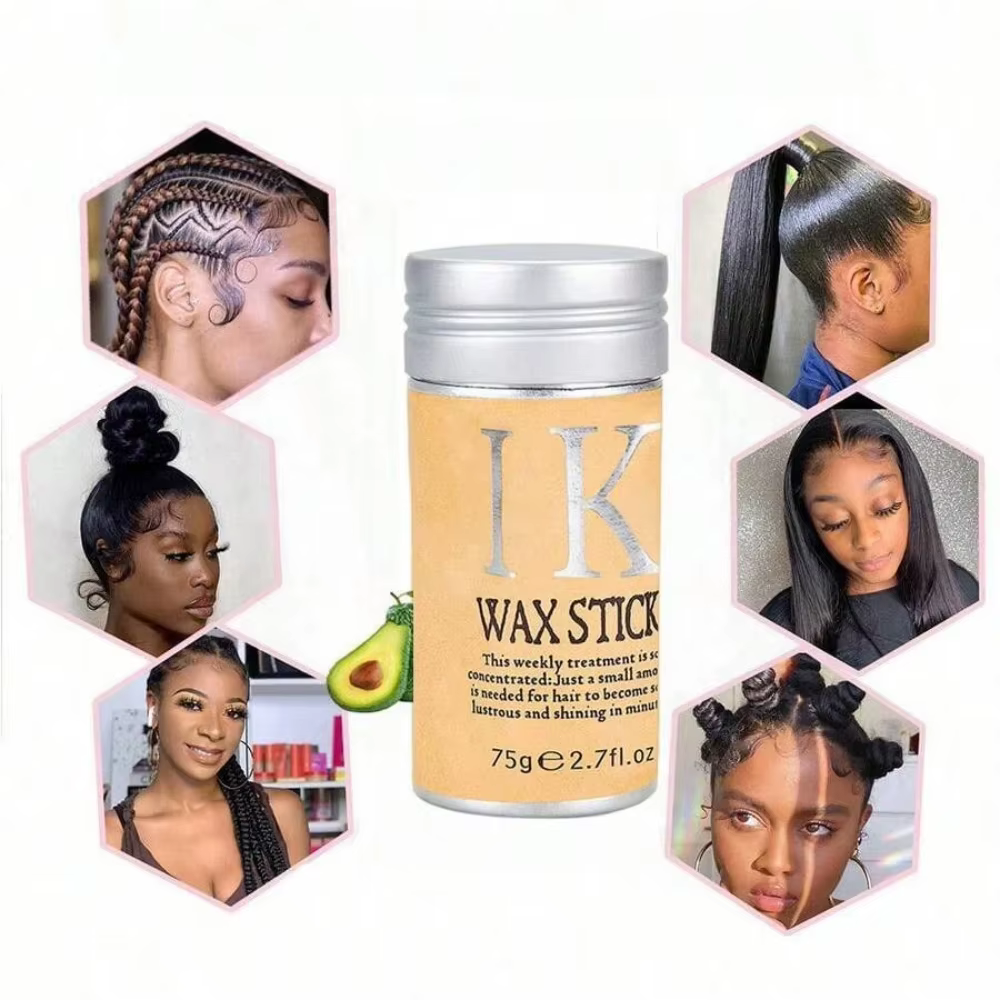 Bâton de cire pour cheveux 2025, bâton de pommade pour cheveux, bâton de cire coiffante longue durée, bâton de cire pour cheveux, bâton lissant et lisse pour perruques de cheveux