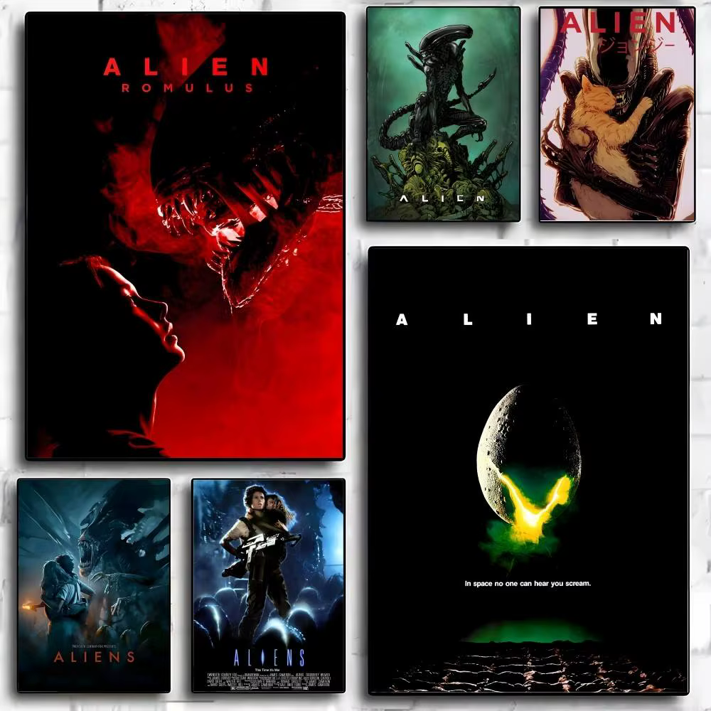 Affiche de film d'horreur a-aliennes, Art mural imprimé adapté au salon, chambre à coucher, Bar, salon, décoration de la maison, cadeau