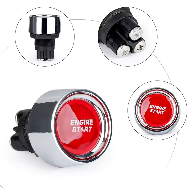 Bouton poussoir de démarrage du moteur de voiture, interrupteur sans clé, bouton de démarrage, démarreur d'allumage, interrupteurs marche/arrêt, démarrage du moteur de voiture