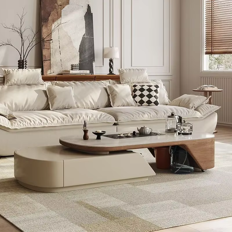 Affichage Unique Table basse ensemble multifonction plancher latéral Table basse rangement Design Mesa Centro Salon maison accessoires
