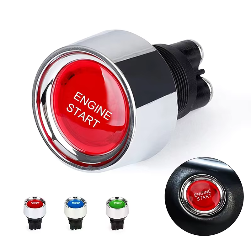 Bouton poussoir de démarrage du moteur de voiture, interrupteur sans clé, bouton de démarrage, démarreur d'allumage, interrupteurs marche/arrêt, démarrage du moteur de voiture