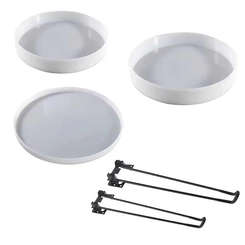 Moule en silicone pour table ronde géante de 60 cm, motif Océan, pour la fabrication de tables en résine, ornements de table, et tables rivière