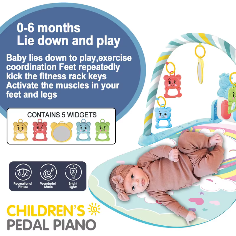 Support de Fitness pour bébé, jeu de musique, jouets d'activité de gymnastique, couverture rampante pour Piano pour nouveau-né, tapis de jeu à pédales, éducation précoce, cadeaux de 0 à 36 mois