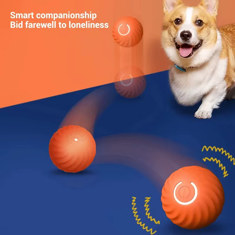 Balle de jeu pour chien, balle automatique qui bouge, rebondit et roule, balle intelligente USB pour chiot, jouet interactif pour chien, balle à mâcher