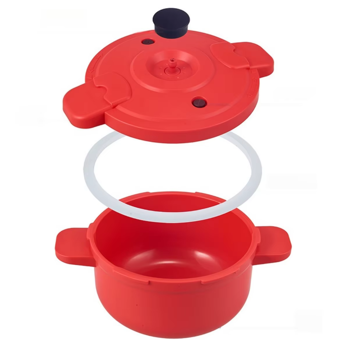 Casserole à pression pour micro-ondes, pot de cuisson facile pour micro-ondes, pot à ragoût, pot multifonctionnel antiadhésif, compatible avec les cuisinières à induction et au gaz