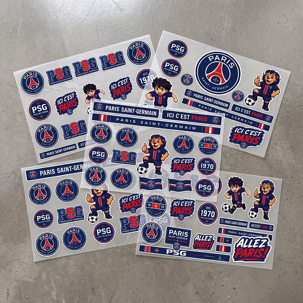 Autocollants en PVC imperméables esthétiques PSG (Paris Saint-Germain) pour voiture, moto, skateboard, casque, ordinateur portable