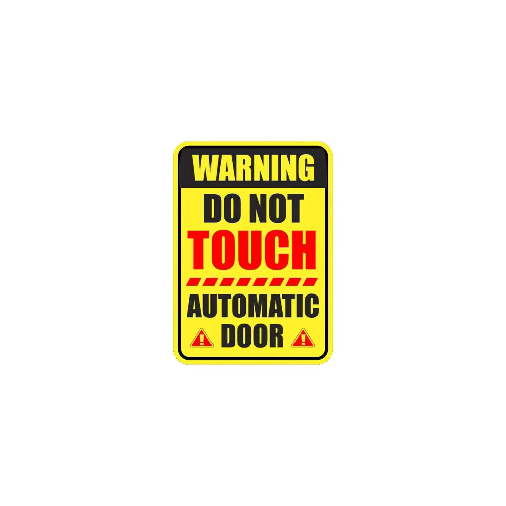 Autocollant de porte automatique, lot de 2, 7 pouces de haut x 5 pouces de large, ne touchez pas, autocollant d'avertissement, fenêtre d'affaires, avertissement de sécurité