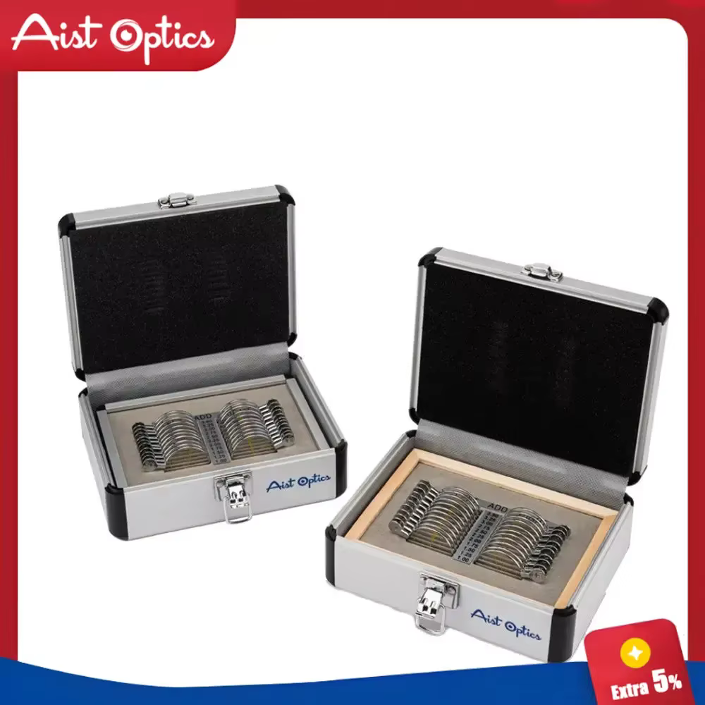 AIST 22PCS Le kit de lentilles d'essai progressives le plus populaire, avec plateau et étui en aluminium, pour usage ophtalmique
