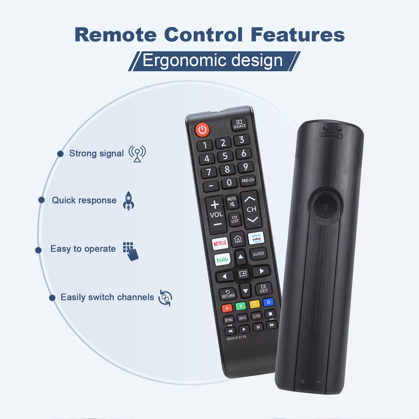 Télécommande universelle pour tous les téléviseurs Samsung, remplacement compatible pour tous les modèles de téléviseurs intelligents Samsung, LED, LCD, HDTV, 3D