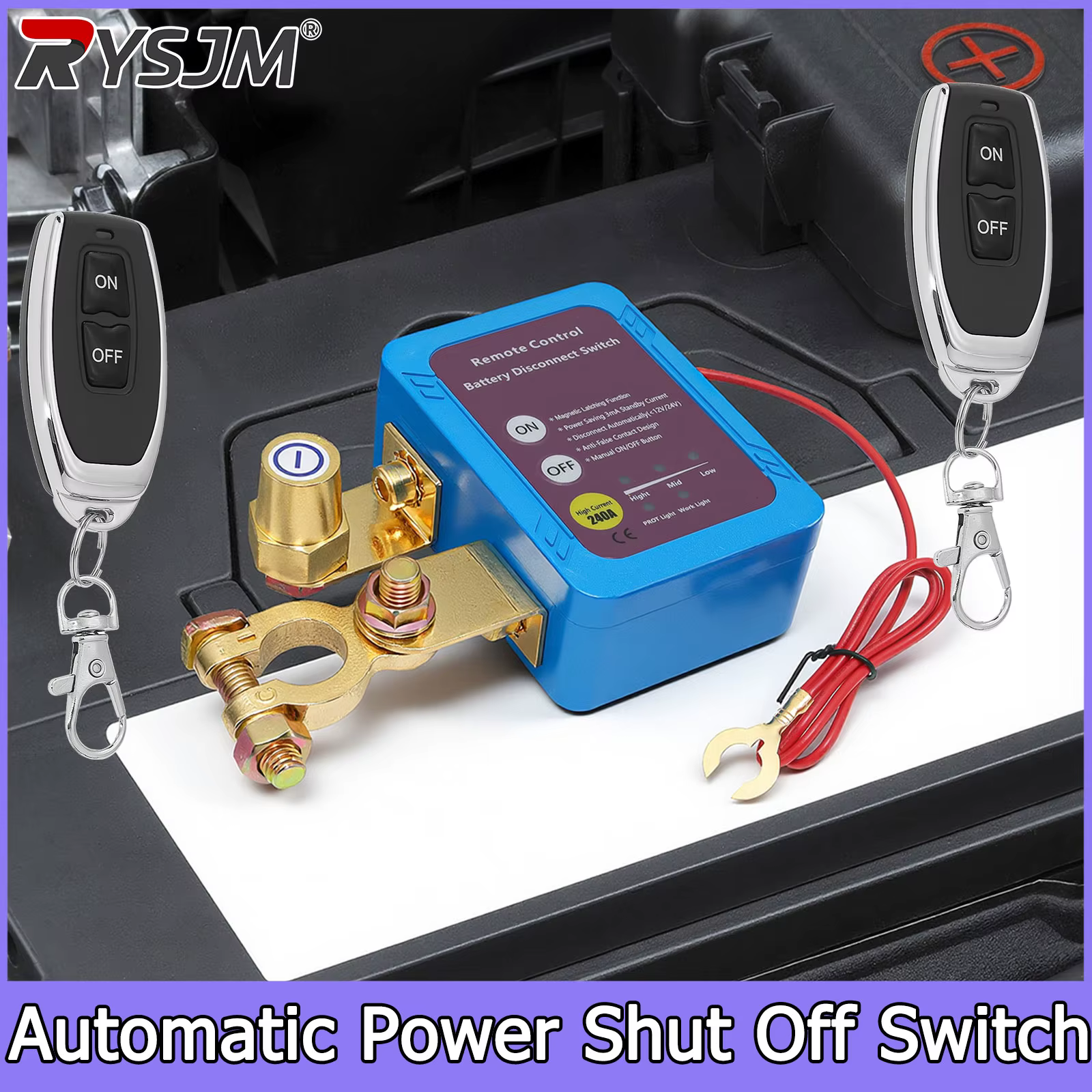Interrupteur automatique de coupure de courant 12V 240A, déconnexion de batterie, interrupteur d'alimentation, coupe-circuit avec télécommande