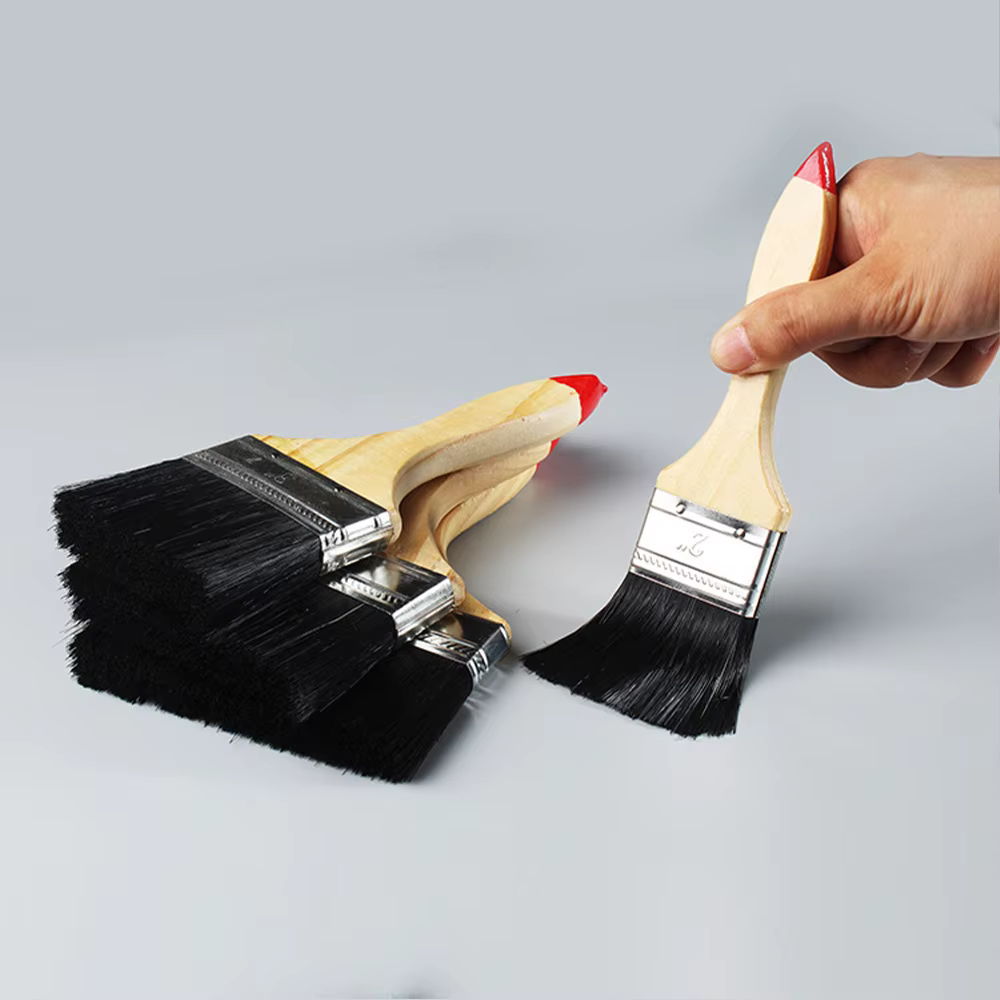 Pinceau noir multifonctionnel, adapté à la peinture, au dépoussiérage, à l'application de colle et à la peinture murale 1', 2', 2,5', 3', 4', 5', 6'