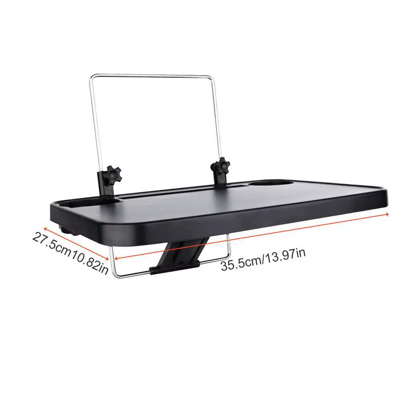 Table de voiture pliable, plateau de voiture pour volant de voiture, Table de voyage avec rainure de tasse de boisson pour ordinateur portable et tablette
