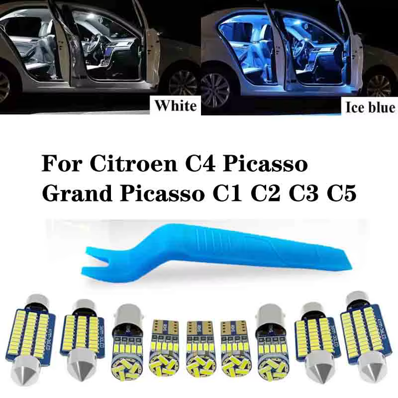 Éclairage intérieur LED pour voiture, cristaux en C4 Picasso Grand Picasso C1 C2 C3 C5 Aircross Cantum C6 C8, accessoires Auto Canbus