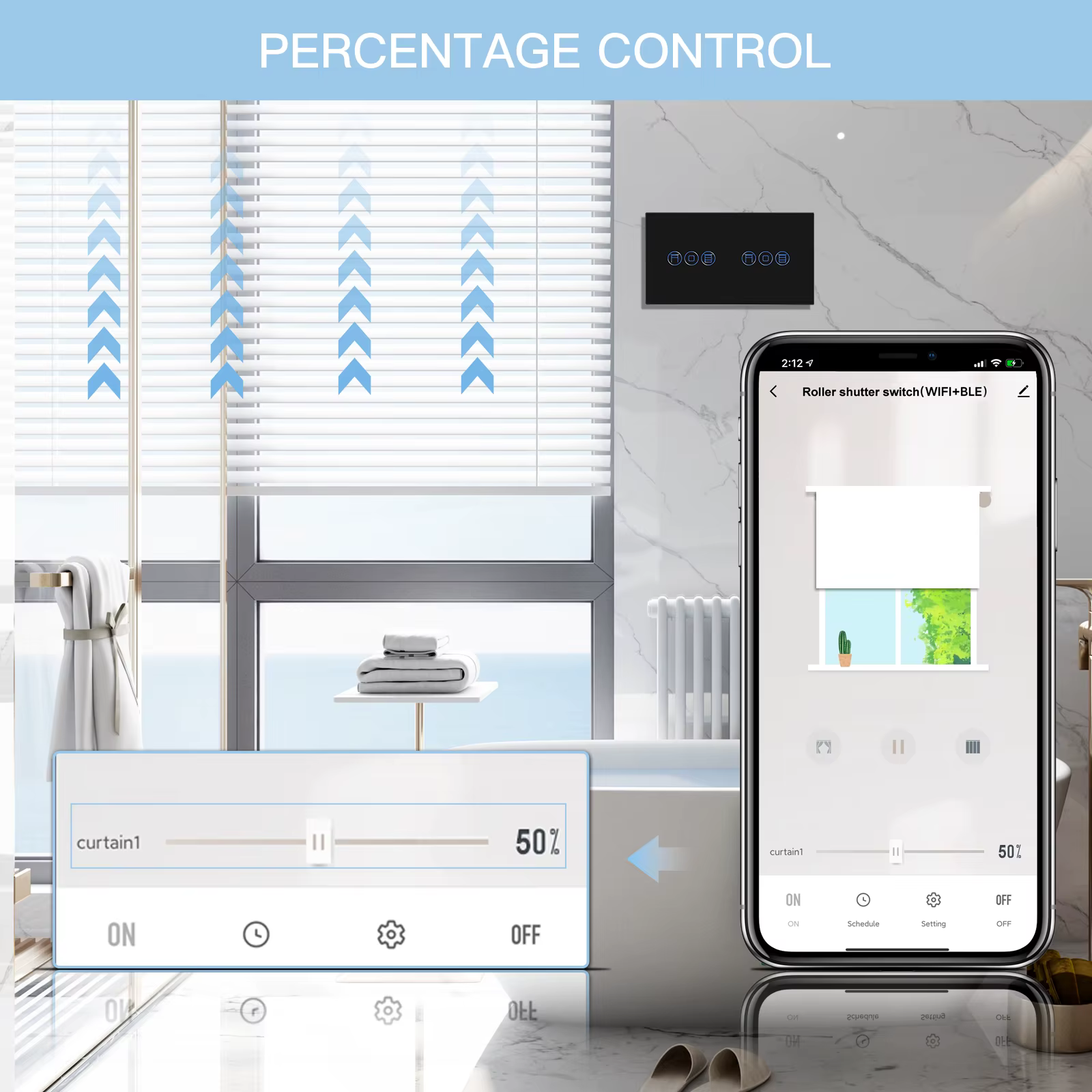 BSEED-Joli d'obturateur intelligent WiFi, double interrupteur ennemi sans fil, panneau tactile en cristal, fonctionne avec l'application Tuya Alexa Smart Life