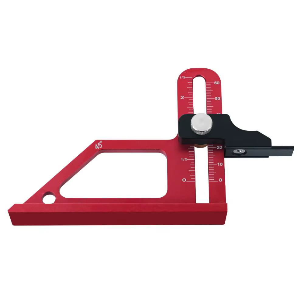 Jauge de profondeur de table réglable en alliage d'aluminium, jauge de mesure de hauteur avec verrouillage, outil de mesure 0-60 mm